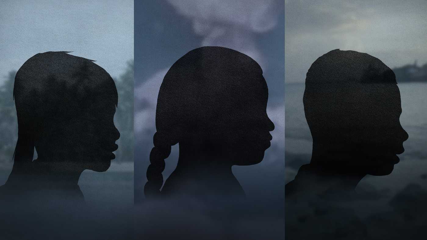 Three dark, silhouetted illustrations of children's heads in profile; representing the three sections of The Last Generation story.